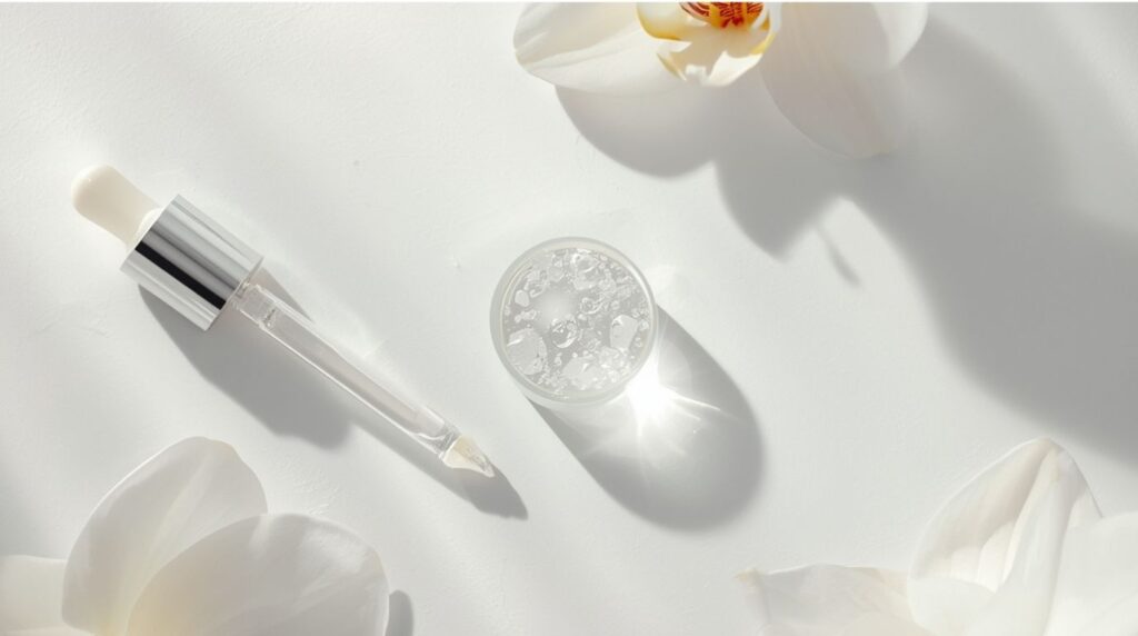 Glossaire du Glow 25 flacon de de serum et pipette pour illustrer le glossaire du glow