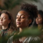 CosmeGlowin ✨ | Un site entièrement dédié au Glow Beauté & à l'Eclat 8 groupe de femmes qui pratiquent un jeu de respiration en ligne pour travailler leur Glow