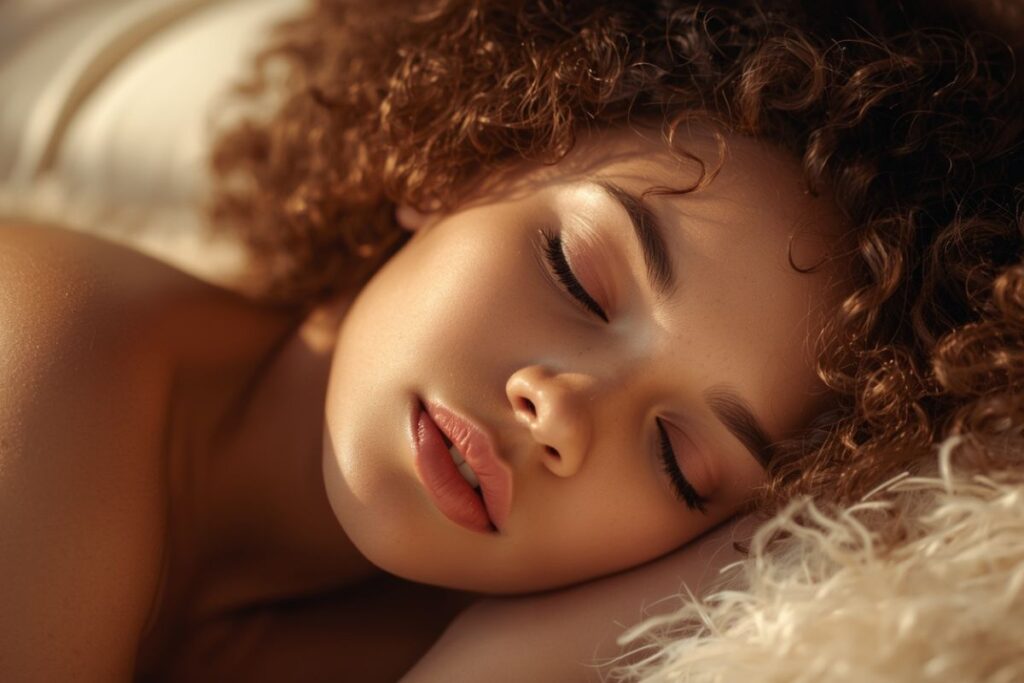 femme qui dort avec glow lumineux