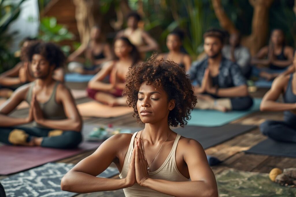 Rythme circadien : votre horloge interne au service du Glow 3 femmes qui font du yoga pour influer sur le rythme circanien