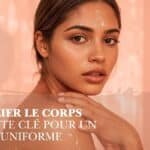 Femme qui prend soin de son corps avec u ne exfoliation de la peau, article exfolier le corps : geste clé pour un glow uniforme