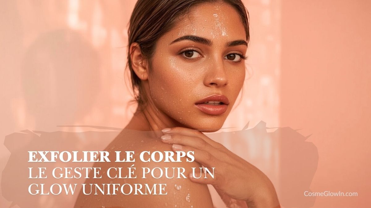 Femme qui prend soin de son corps avec u ne exfoliation de la peau, article exfolier le corps : geste clé pour un glow uniforme
