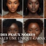 plusieurs carnation de peaux noires pour illustrer le glow des peaux noires
