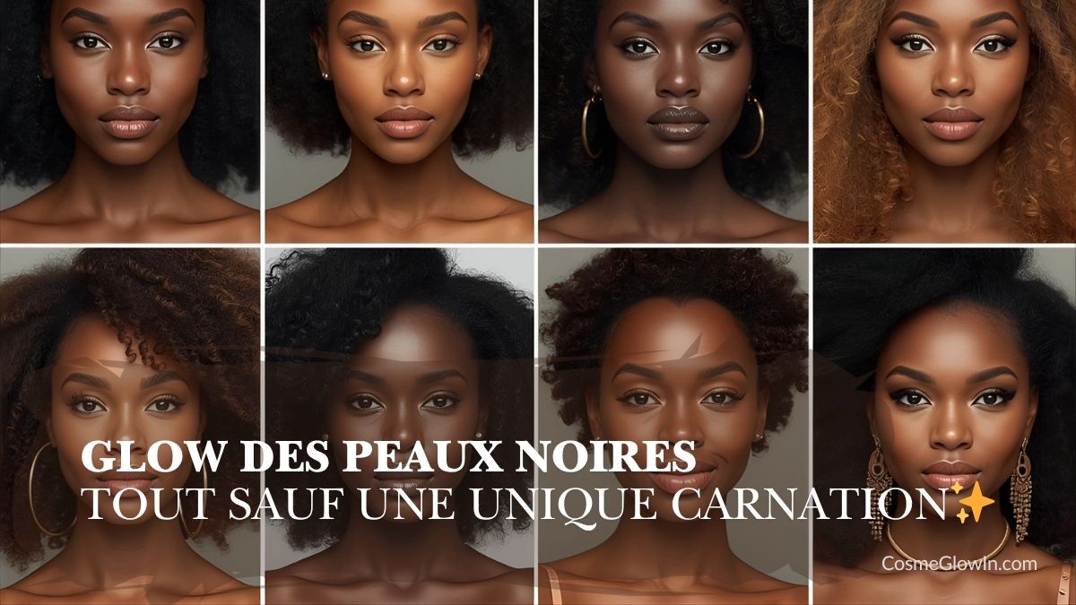 plusieurs carnation de peaux noires pour illustrer le glow des peaux noires