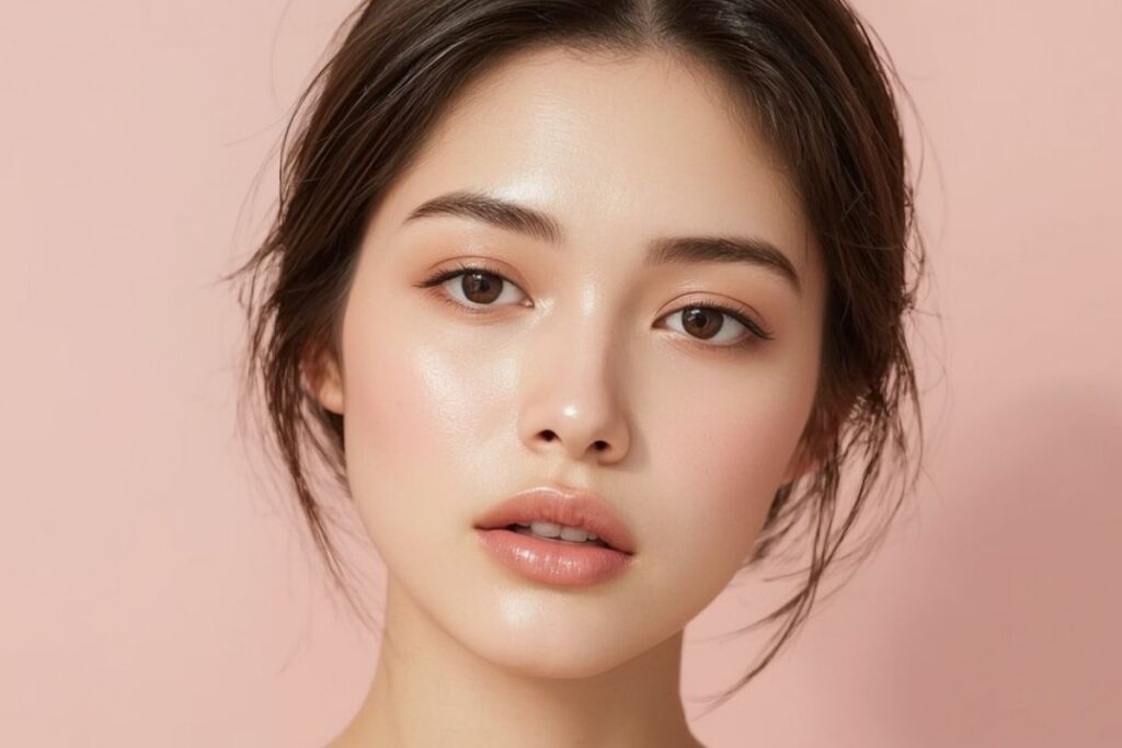 Glass Skin : La Tendance Coréenne Qui Réinvente l’Éclat Naturel 2 femme avec teint Glow, tendance glass skin