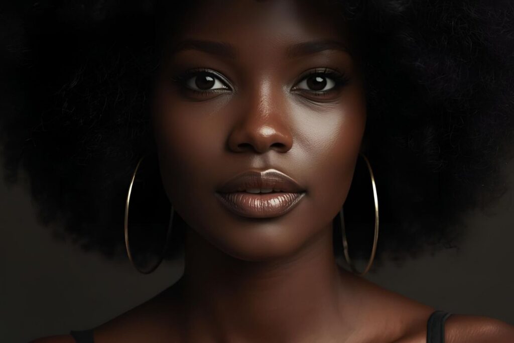 femme à la peau noire