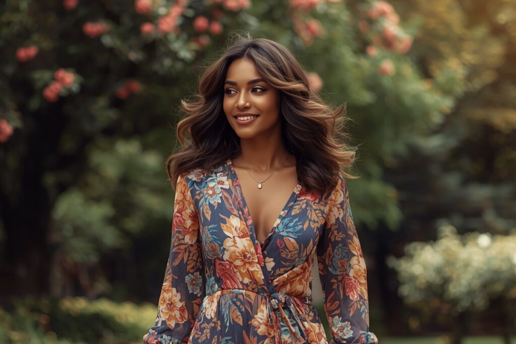 femme avec un joli glow