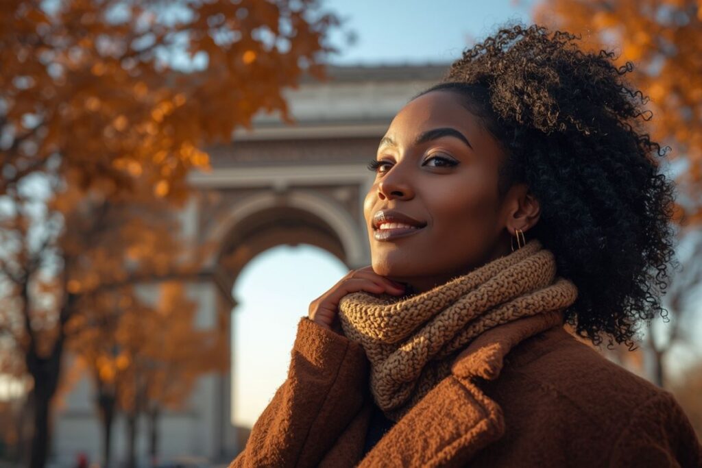 Glow automne : les meilleures astuces pour garder son éclat lumineux tout l’automne 3 femme qui reflete le Glow à la francaise
