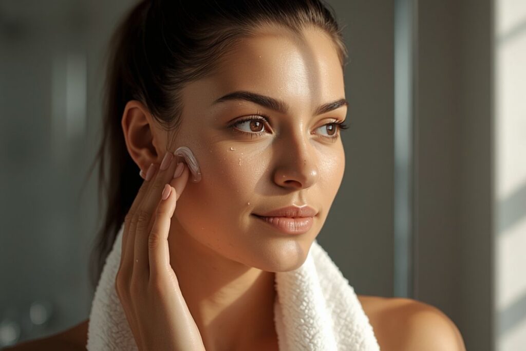 Tendance Glow : L’éclat Naturel Qui Inspire l’Univers de la Beauté 1 femme au visage lumineux, tendance glow