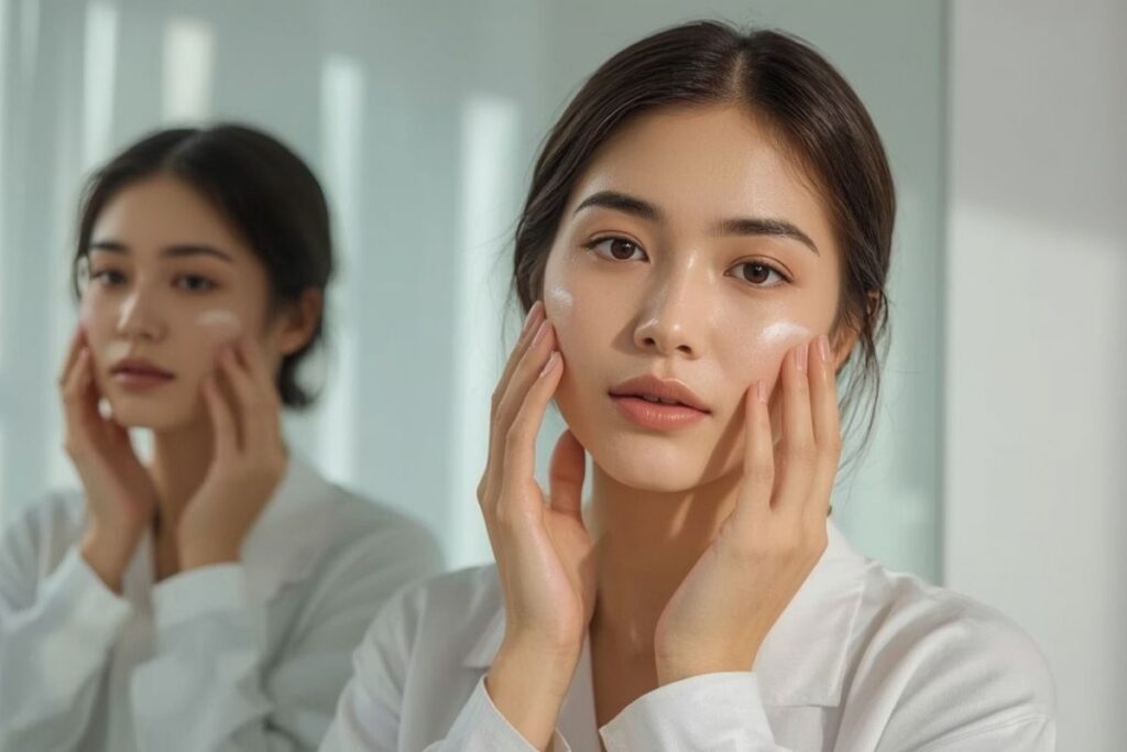 Prévenir les rides sans obsession : les réflexes Glow à adopter 2 femme qui met les mains sur son visage