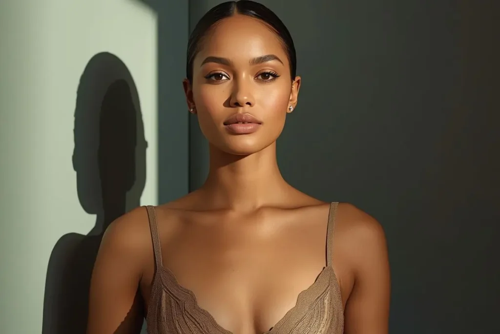 femme avec robe decolletée