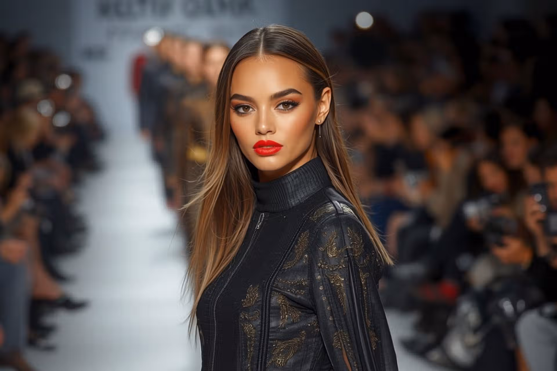 femme qui défile sur un podium, article "couleurs et accessoires pour le glow" cosmeglowin