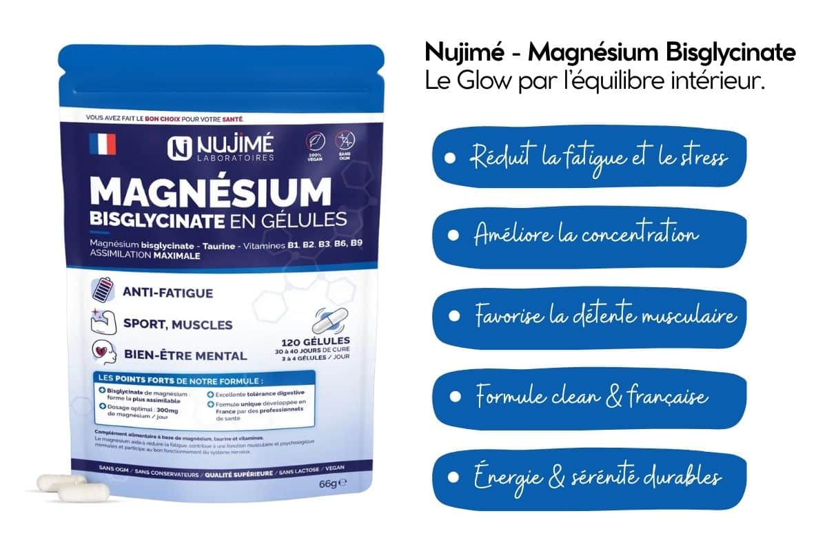 nujime Magnésium Bisglycinate, complement glow cosmeglowin