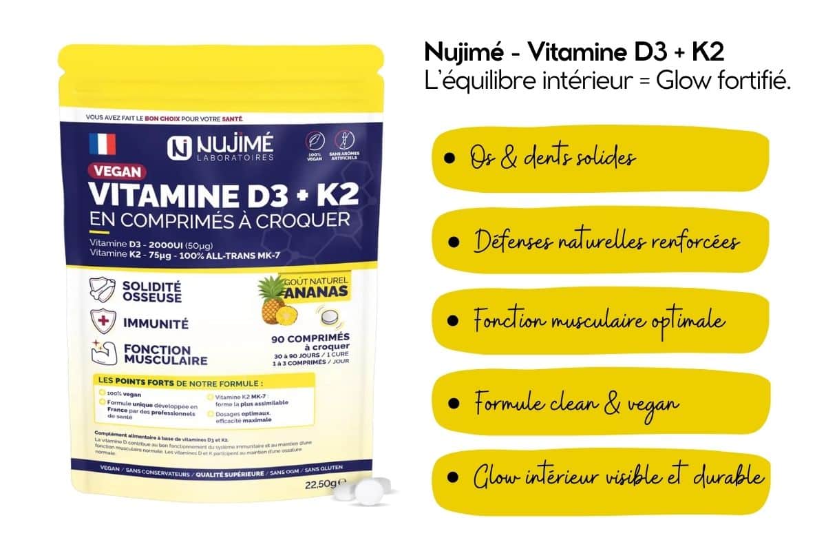 nujime Vitamine D3 + K2, complement glow cosmeglowin